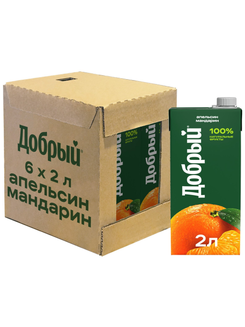 Напиток сокосодержащий Добрый апельсин и мандарин, 2л