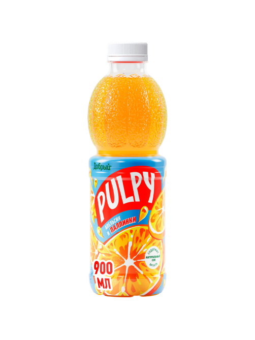 Напиток сокосодержащий Pulpy апельсиновый с мякотью, 900мл