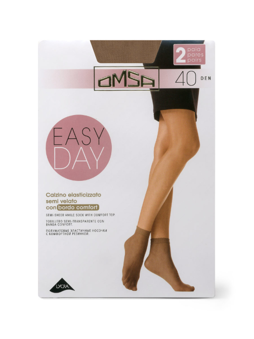 Носки женские Omsa Calzino Easy Day 40 den телесные 2 пары, размер 0