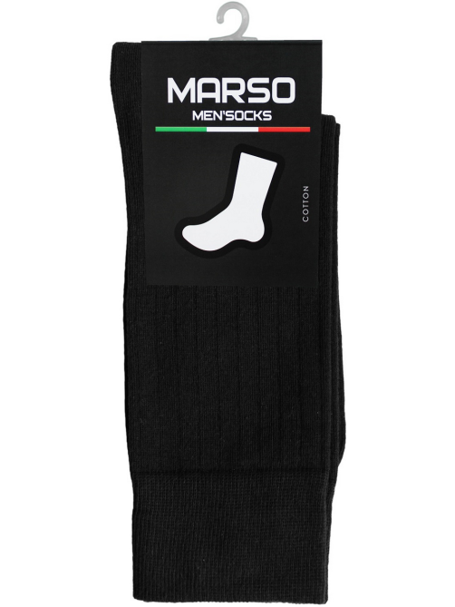 Носки мужские Marso НМГ-0108 хлопок-полиамид черные с принтом, 39-41