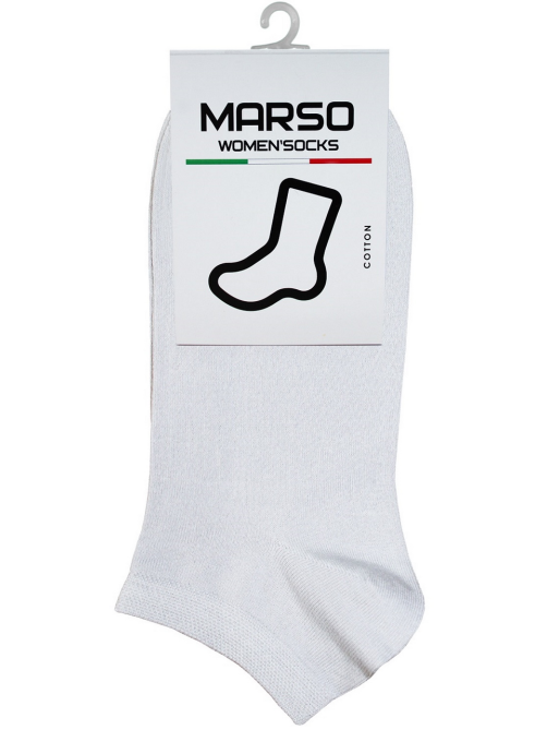 Носки женские Marso НЖГ-0048 укороченные хлопок-полиамид белые, 38-40