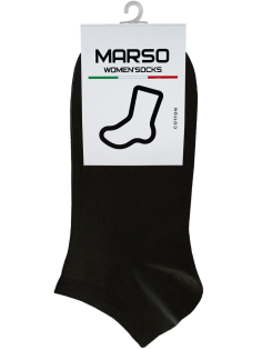 Носки женские Marso НЖГ-0048 укороченные хлопок-полиамид черные, 35-37