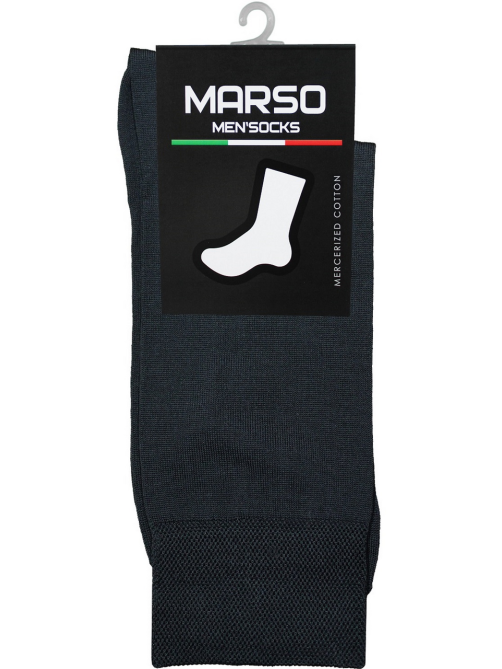 Носки мужские Marso Гладь НММ-0001 хлопок-полиамид черные, 42-44