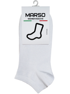 Носки женские Marso НЖГ-0048 укороченные хлопок-полиамид белые, 35-37