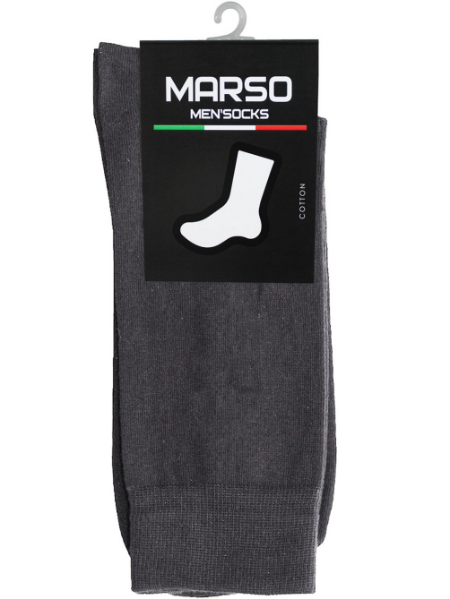 Носки мужские Marso Гладь НМГ-0091 хлопок-полиамид серые, 42-44