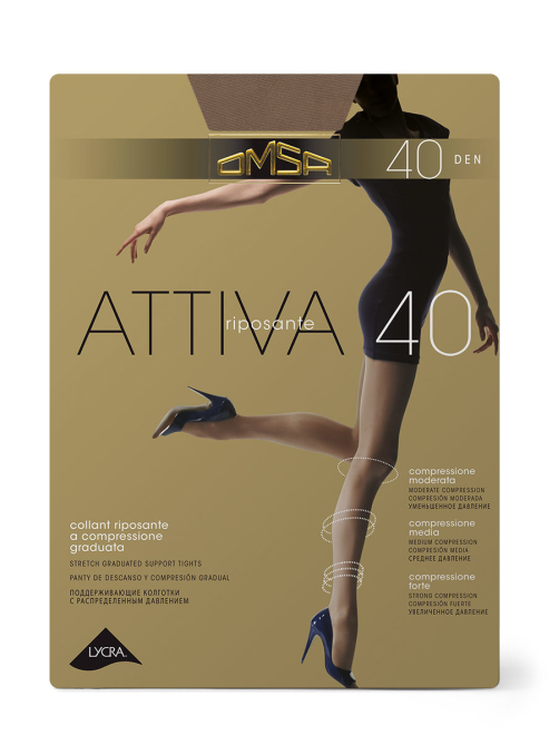 Колготки женские Omsa Attiva 40 den телесные, размер 2