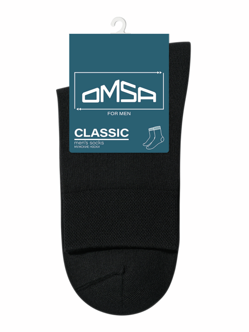 Носки мужские Omsa Classic хлопок-полиамид черные размер 45-47