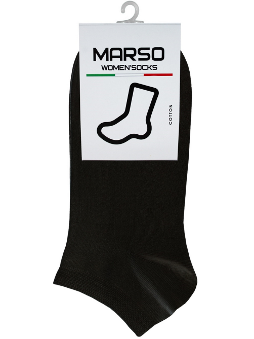 Носки женские Marso НЖГ-0048 укороченные хлопок-полиамид черные, 38-40