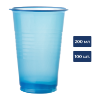 METRO PROFESSIONAL Стакан одноразовый пластиковый синий 200мл, 100шт