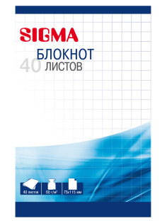 SIGMA Блокноты на спирали А7 в клетку белые 40 листов, 10шт