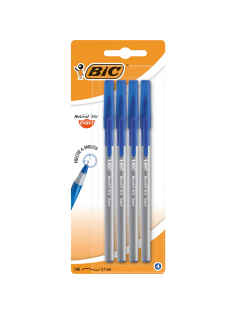 Ручка шариковая BIC классическая тонкое письмо синяя 0.7мм, 4шт