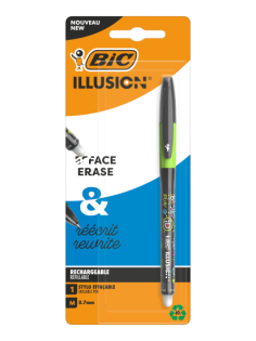 Гелевая ручка BIC Illusion стираемая черная, 1шт