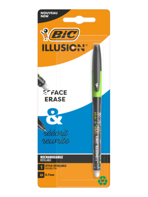 Гелевая ручка BIC Illusion стираемая черная, 1шт