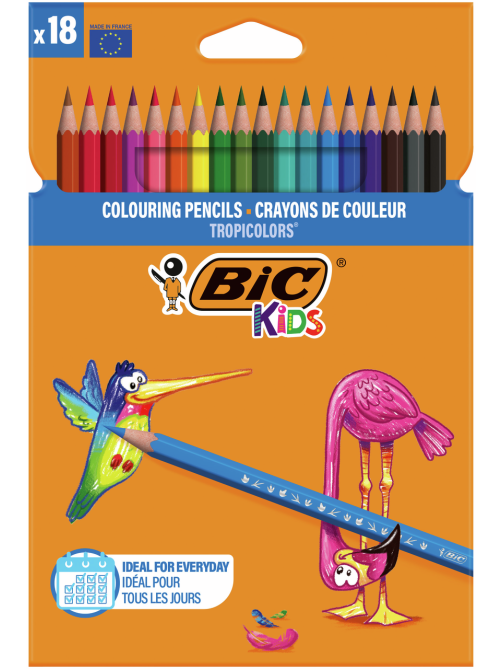 Цветные карандаши BIC Kids Tropicolors, 18 цветов