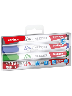 Маркеры Berlingo Uniline для белых досок WB300, 4шт