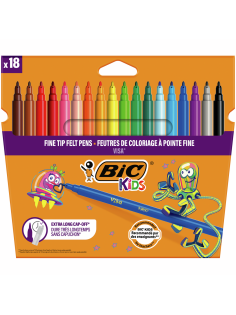 Цветные фломастеры BIC Kids невысыхающие, 18 цветов