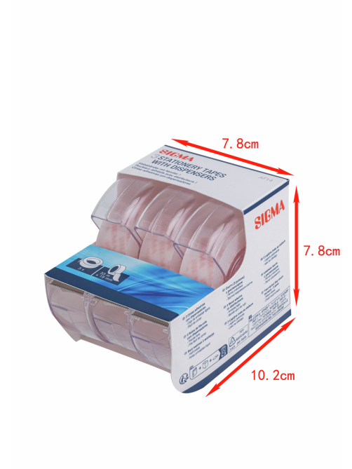 SIGMA Клейкая лента с диспенсером 33м x 19мм, 3шт