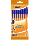 Ручка шариковая BIC Cristal оранжевая синие чернила, 8шт