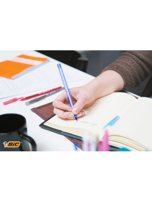 Ручка шариковая BIC классическая круглый корпус синяя, 4шт