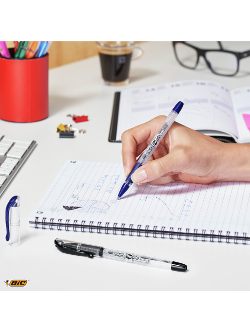 Гелевая ручка BIC Gelocity синяя, 2шт