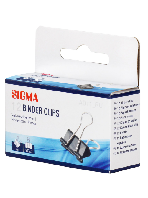 SIGMA Зажимы для бумаги 25мм, 12шт