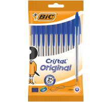Ручка шариковая BIC Cristal оригинальная синяя, 10шт