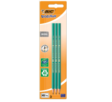Карандаш чернографитовый BIC HB зеленый корпус, 3шт
