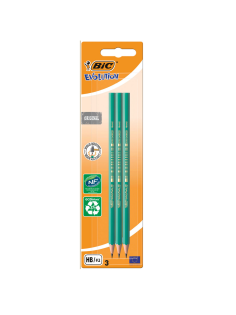 Карандаш чернографитовый BIC HB зеленый корпус, 3шт