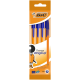 Ручка шариковая BIC Cristal оранжевая синие чернила, 4шт