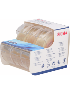 SIGMA Клейкая лента с диспенсером 33м x 19мм, 3шт