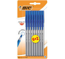 Ручка шариковая BIC классическая тонкое письмо синяя 0.7мм, 8шт