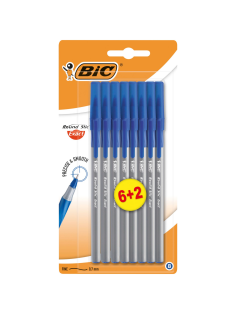 Ручка шариковая BIC классическая тонкое письмо синяя 0.7мм, 8шт