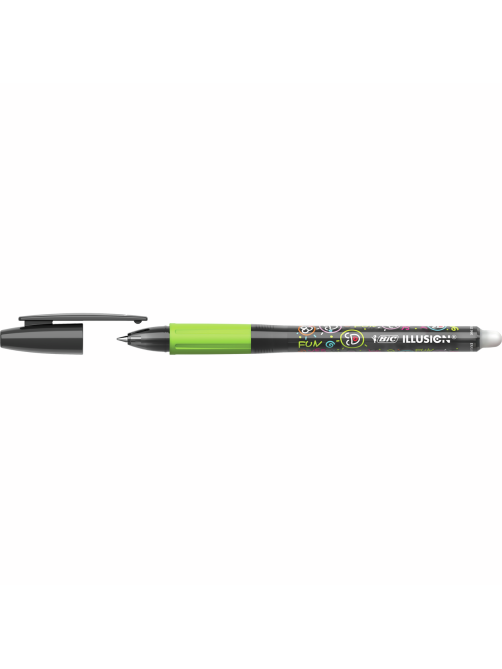 Гелевая ручка BIC Illusion стираемая черная, 1шт