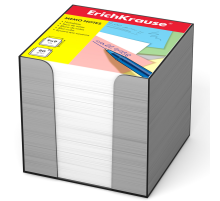 Бумага Erichkrause для записей белая в пластиковом блоке, 9 x 9 x 9см