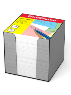 Бумага Erichkrause для записей белая в пластиковом блоке, 9 x 9 x 9см