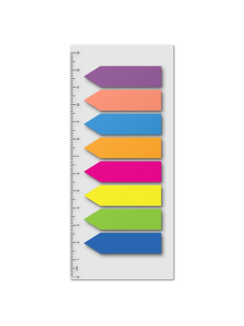 Закладки пластиковые Erichkrause Neon Arrows клейкие ассорти 12 x 45мм 8 цветов, 200л