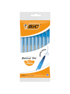 Ручка шариковая BIC классическая круглый корпус синяя, 8шт
