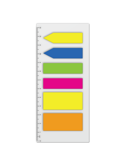 Закладки пластиковые Erichkrause Neon клейкие ассорти 12 x 45мм, 20 x 45мм, 5 цветов, 150л