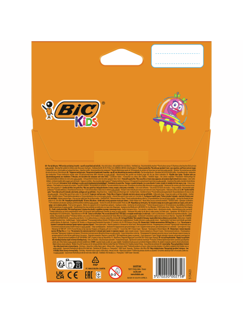 Цветные фломастеры BIC Kids невысыхающие, 12 цветов