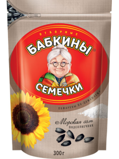Семечки подсолнечника Бабкины семечки жареные соленые, 300г