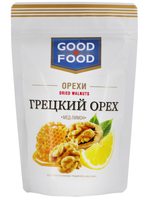 Орех грецкий Good Food мед и лимон, 130г