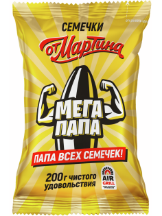 Семечки подсолнечника От Мартина Мегапапа полосатые обжаренные, 200г