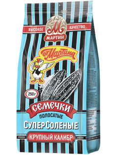 Семечки подсолнечника От Мартина Премиум полосатые обжаренные суперсоленые, 250г