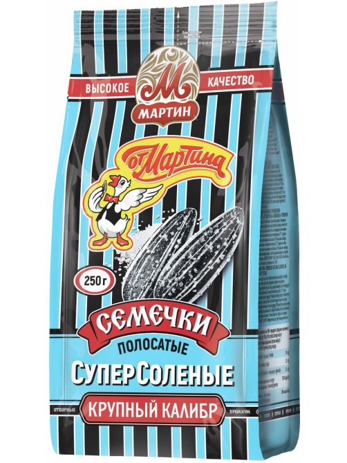 Семечки подсолнечника От Мартина Премиум полосатые обжаренные суперсоленые, 250г