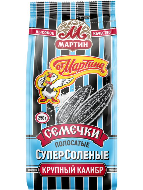 Семечки подсолнечника От Мартина Премиум полосатые обжаренные суперсоленые, 250г