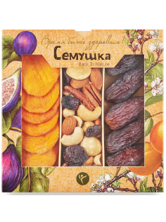 Набор орехов Семушка с королевскими финиками и персиками, 230г