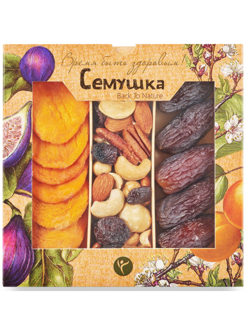 Набор орехов Семушка с королевскими финиками и персиками, 230г