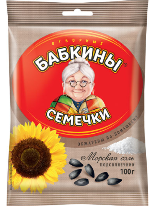Семечки подсолнечника Бабкины семечки жареные соленые, 100г