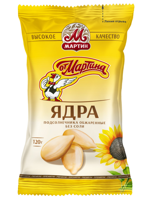 Ядра подсолнечника От Мартина обжаренные без соли, 120г