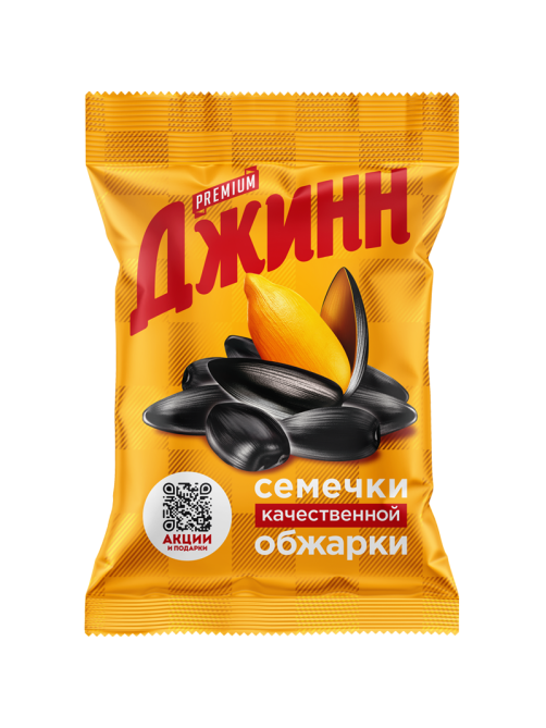 Семечки подсолнечника Джинн Premium жареные без соли, 140г